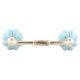 Turquoise With Golden Line Medium Ceramic Melon Bridge Handle